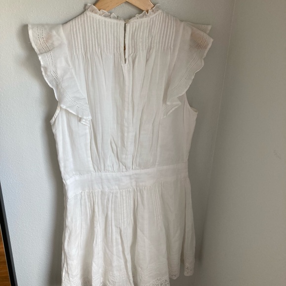 Frame Lace Pintuck Pinafore Dress Blanc M - Picture 12 of 12